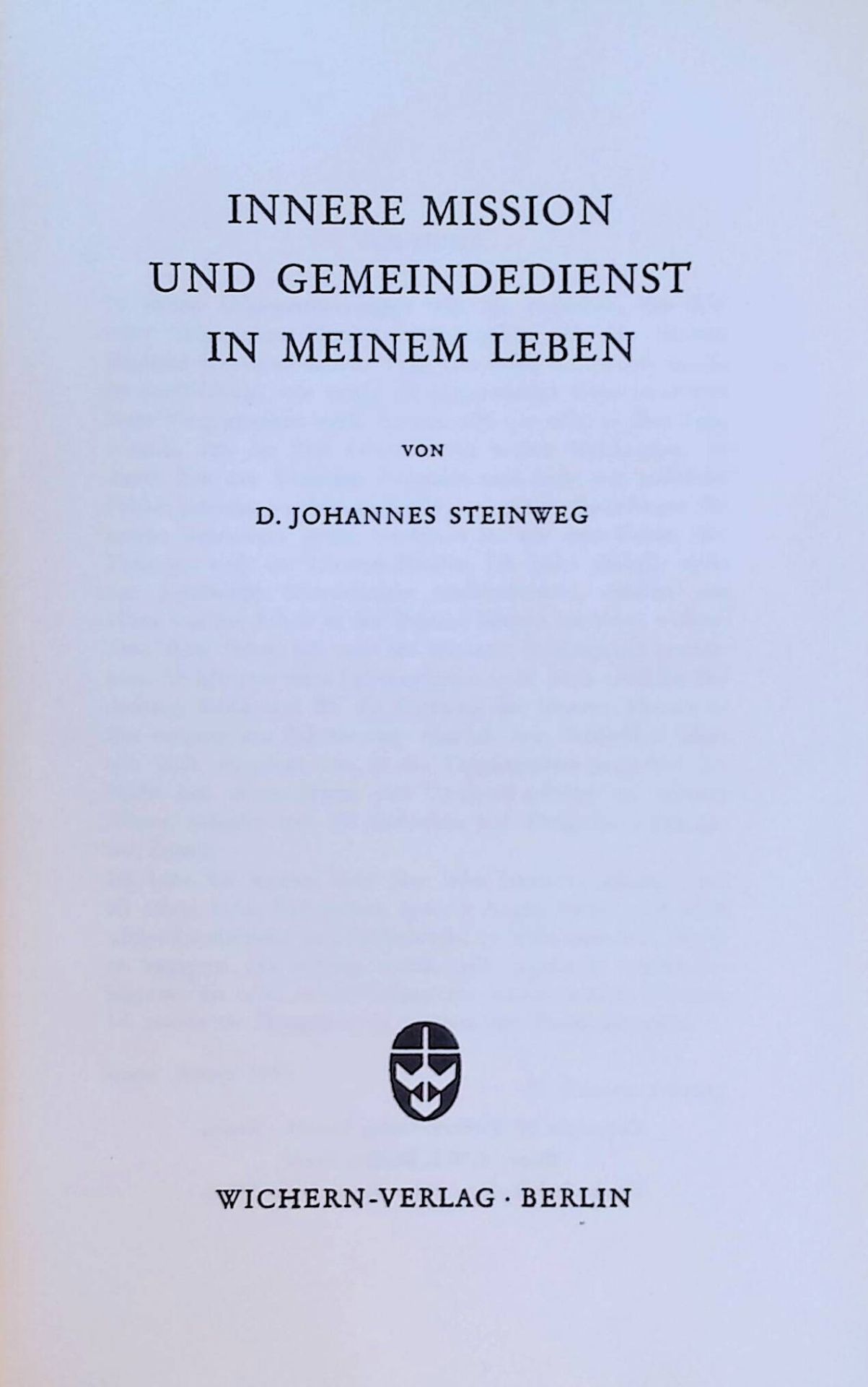 Innere Mission und Gemeindedienst in meinem Leben