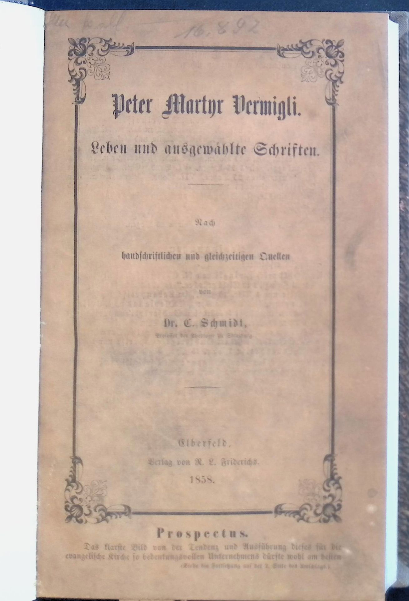 Peter Martyr Vermigli. Leben und ausgewählte Schriften