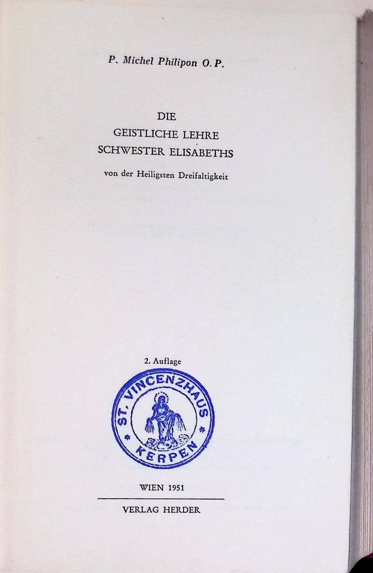 Die geistliche Lehre Schwester Elisabeths von der Heiligsten Dreifaltigkeit