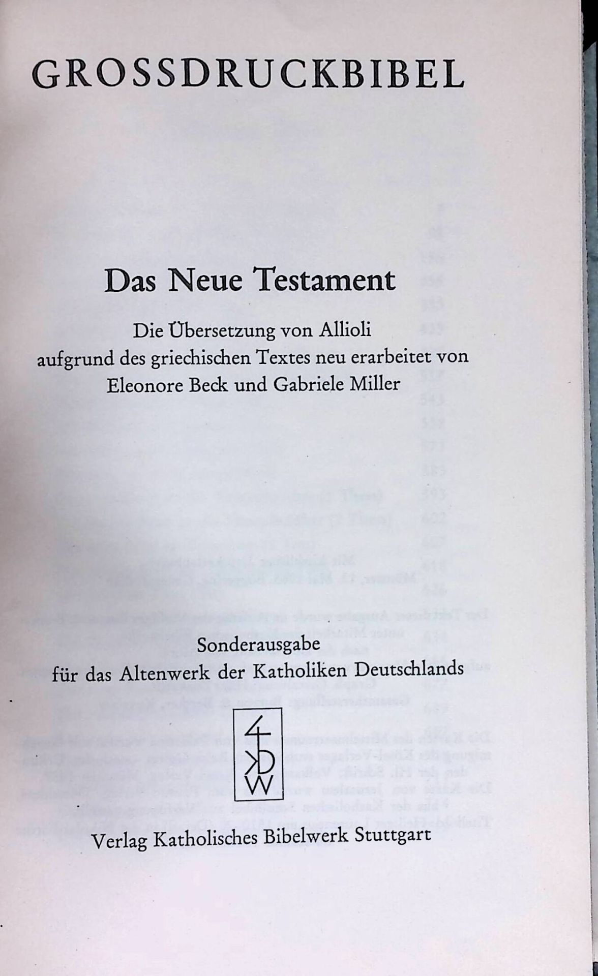Grossdruckbibel. Das Neue Testament