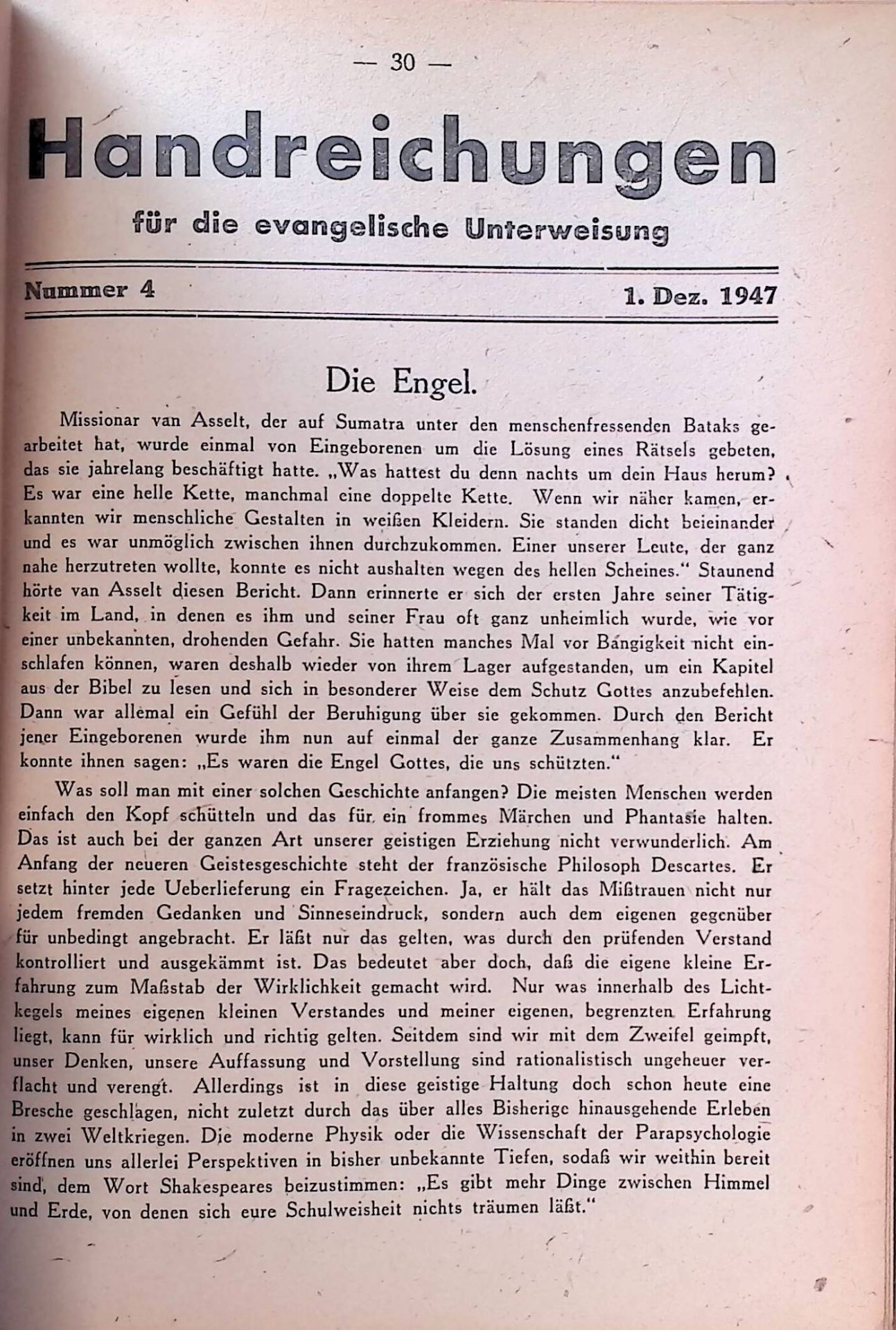 Handreichungen für die evangelische Unterweisung Nr. 4 - 1. Dez. 1947 - Nr. 8 - 1. April 1948 - 2. Jahrgang Nr .4 - Dezember 1948 - 2. Jahrgang Nr. 12 - August 1949 - 3. Jahrgang Nr. 3 - November 1949 - 3. Jahr gang Nr. 12 - August 1950