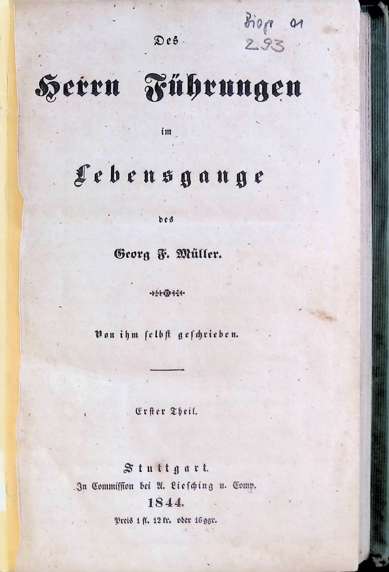 Des Herrn Führungen im Lebensgange: ERSTER und ZWEITER THEIL (in einem Buch)