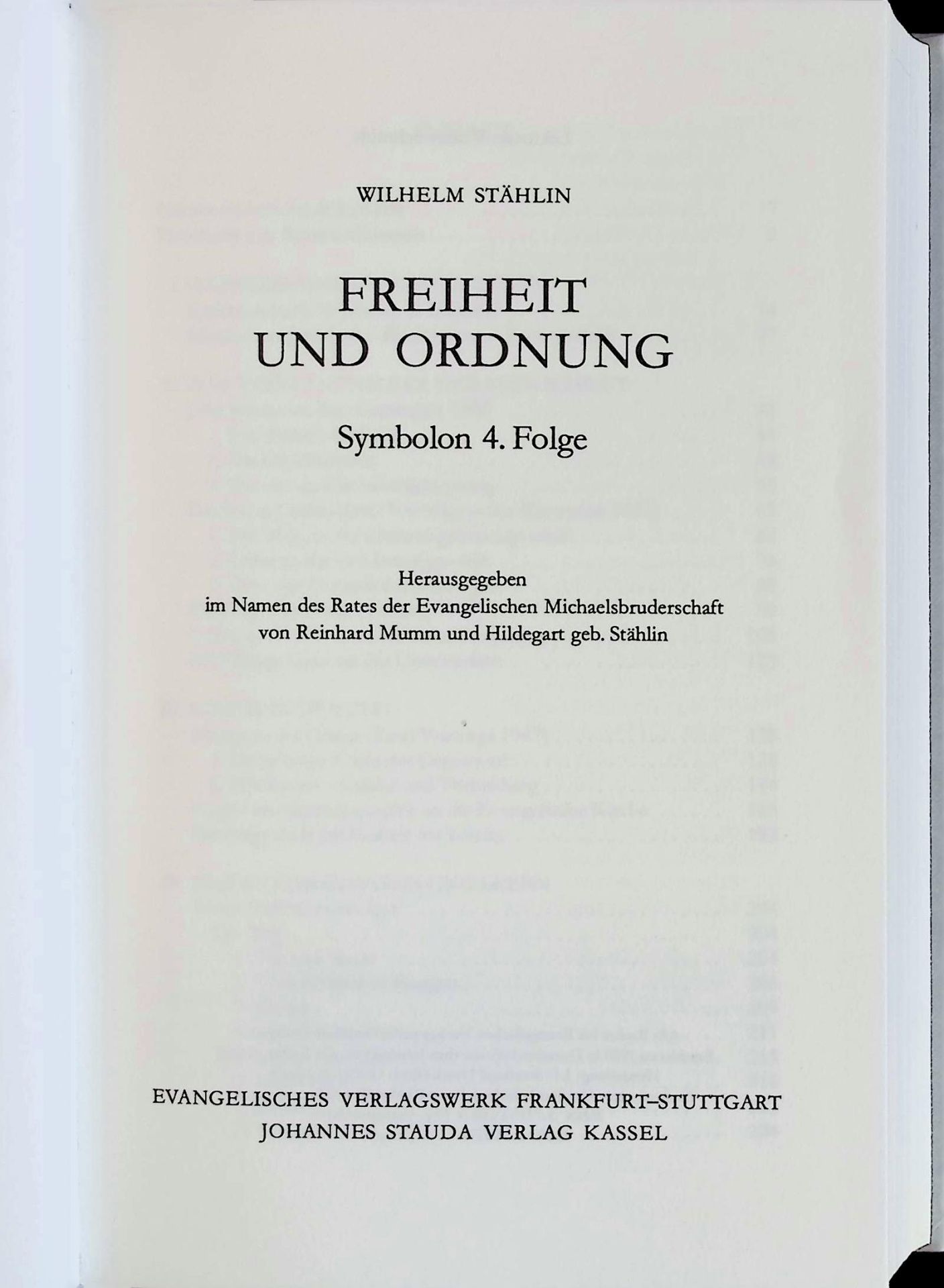 Freiheit und Ordnung. Symbolon 4. Folge