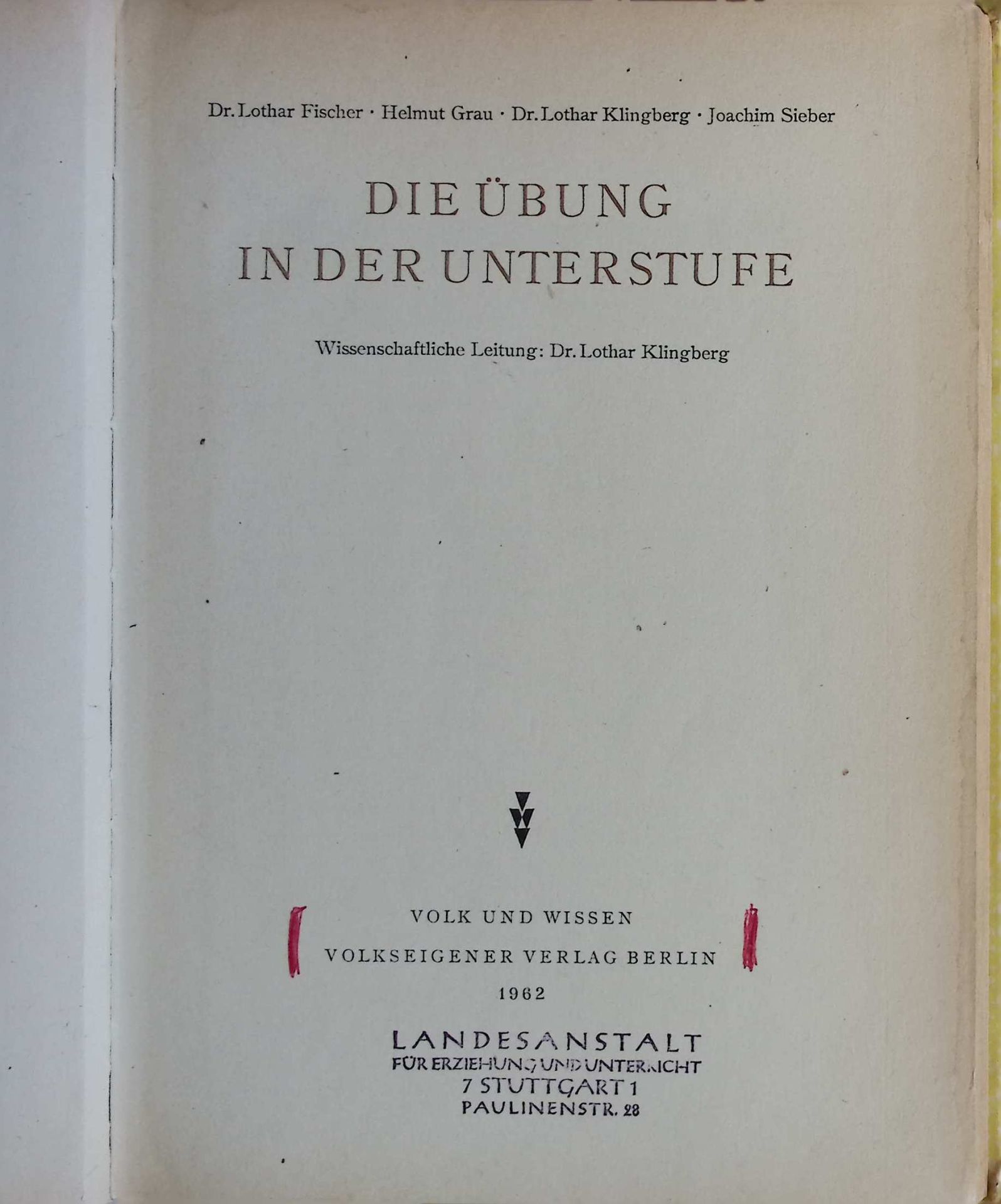 Die Übung in der Unterstufe