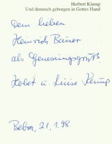 Und dennoch geborgen in Gottes Hand und weitere Kurzerzählungen (SIGNIERTES EXEMPLAR)