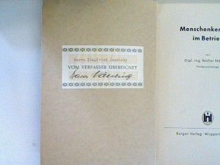 Menschenkenntnis im Betrieb (SIGNIERTES EXEMPLAR)