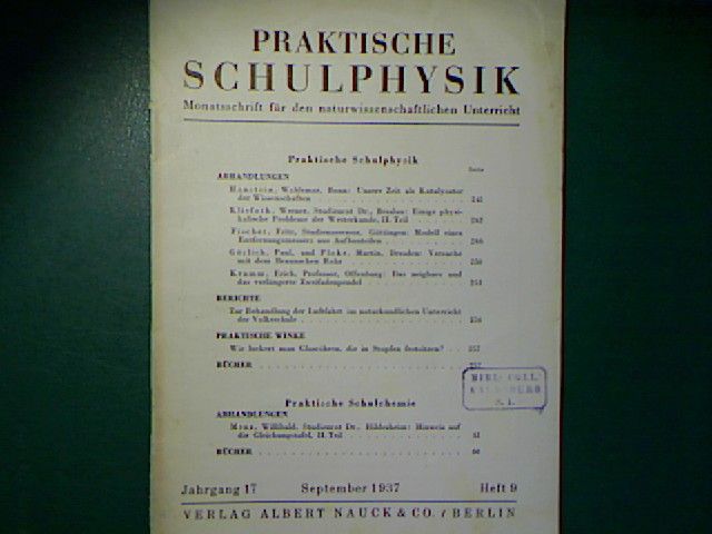 Modell eines Entfernungsmessers aus Aufbauteilen. - 9.Heft 1937 - Praktische Schulphysik. Monatsschrift für den naturwissenschaftlichen Unterricht