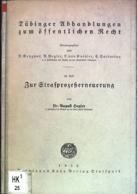Zur Srafprozeßerneuerung
