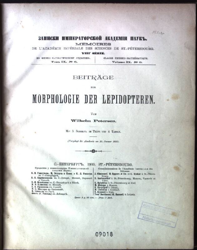 Beiträge zur Morphologie der Lepidopteren
