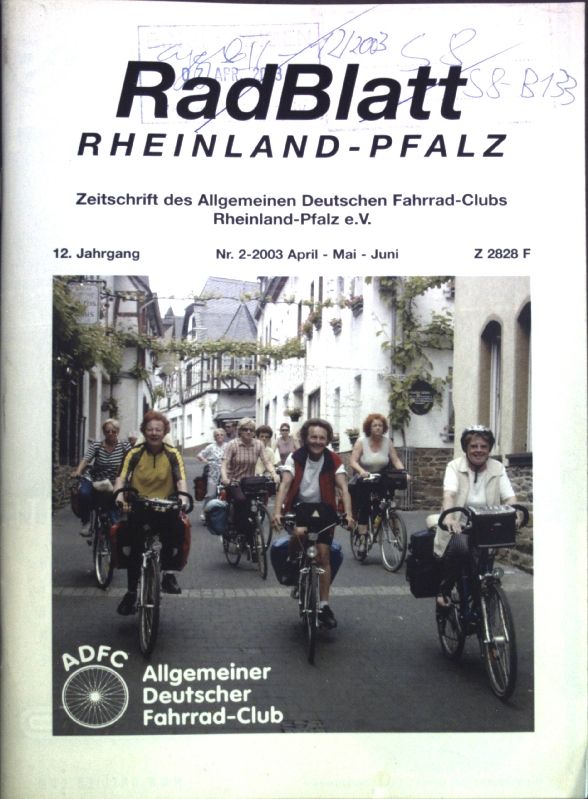 Radweg Berlin-Kopenhagen und mehr - in: Nr. 2-2003 Rad Blatt Rheinland-Pfalz - Zeitschrift des Allgemeinen Deutschen Fahrrad-Clubs Rheinland-Pfalz e. V.