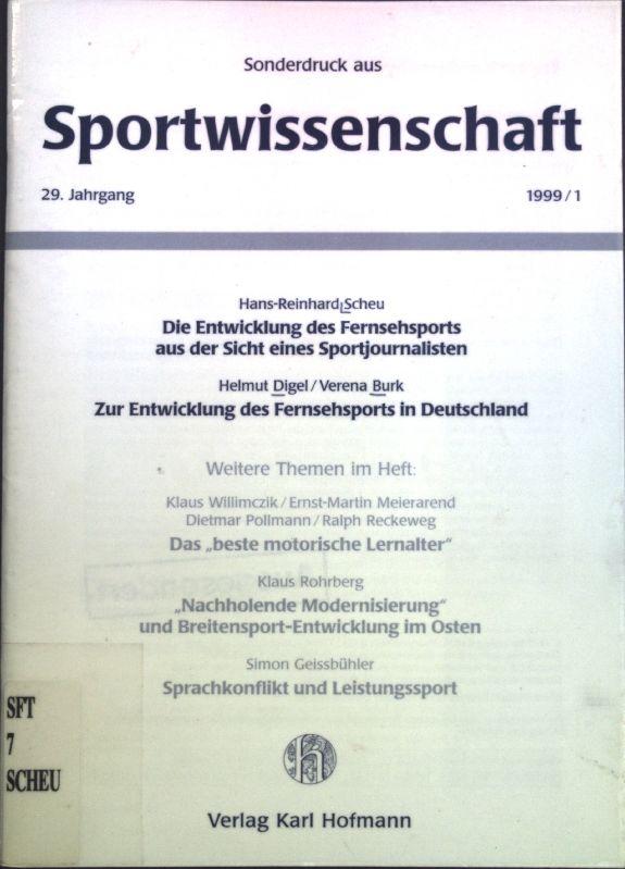 Die Entwicklung des Fernsehsports aus der Sicht eines Sportjournalisten