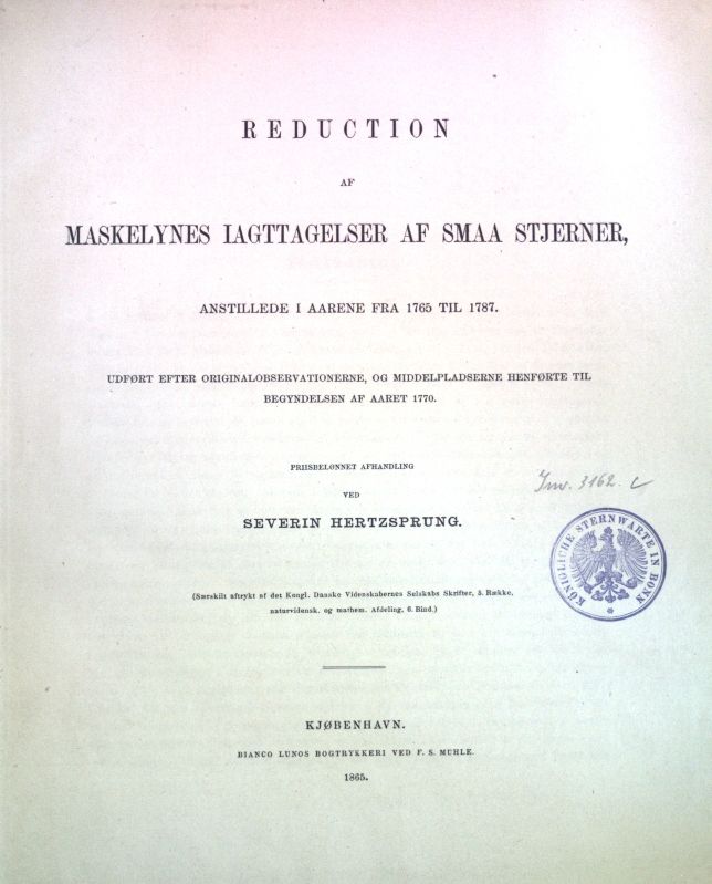 Reduction af Maskelynes Lagttagelser af Smaa Stjerner, anstillede i aarene fra 1765 til 1787