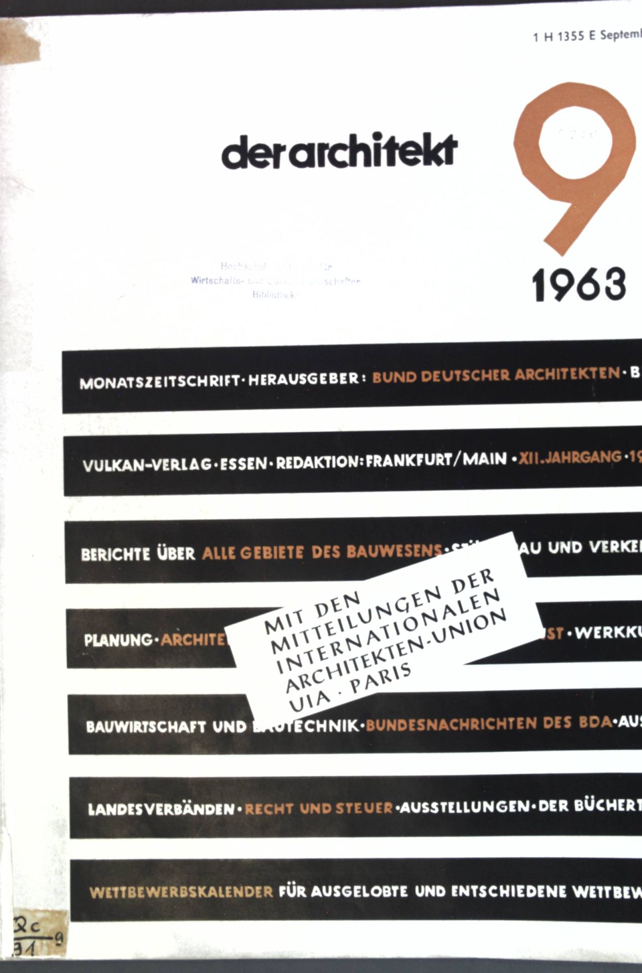 Neue Hochschule in St. Gallen - in: XII. Jahrgang Nr. 9 Der Architekt