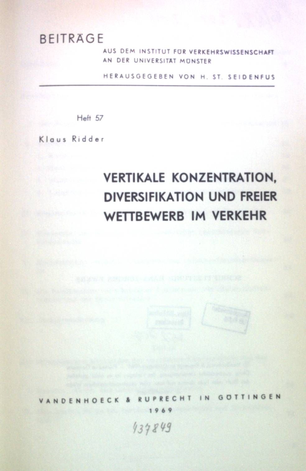 Vertikale Konzentration, Diversifikation und freier Wettbewerb im Verkehr