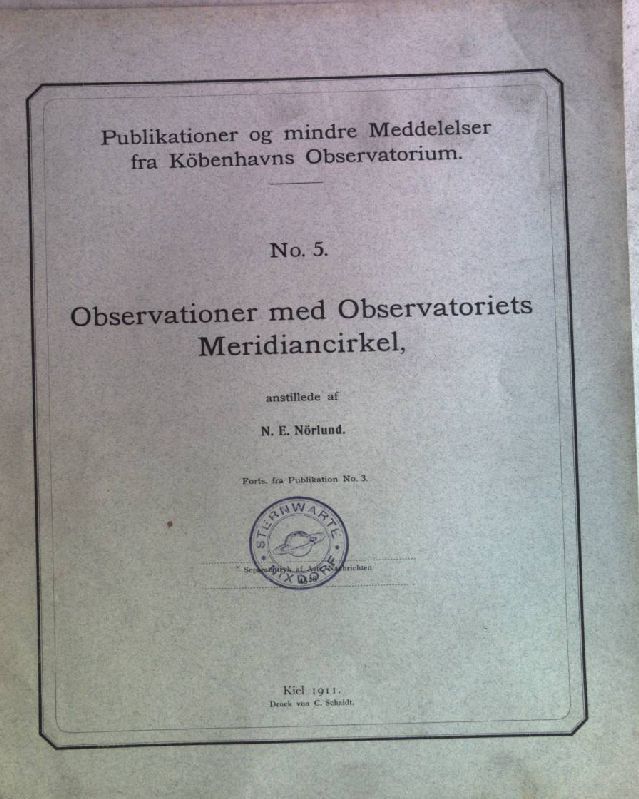 Observationer med Observatoriets Meridiancirkel