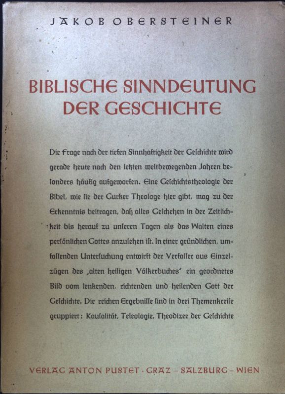 Biblische Sinndeutung und Geschichte