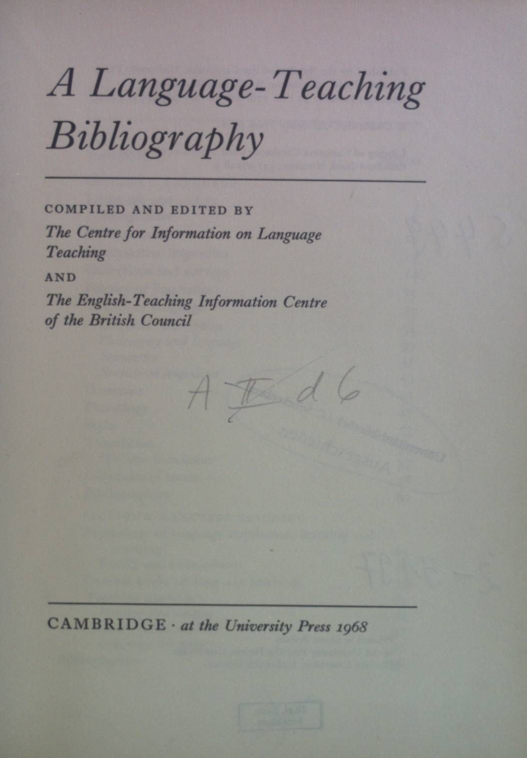 A Language-Teaching Bibliography