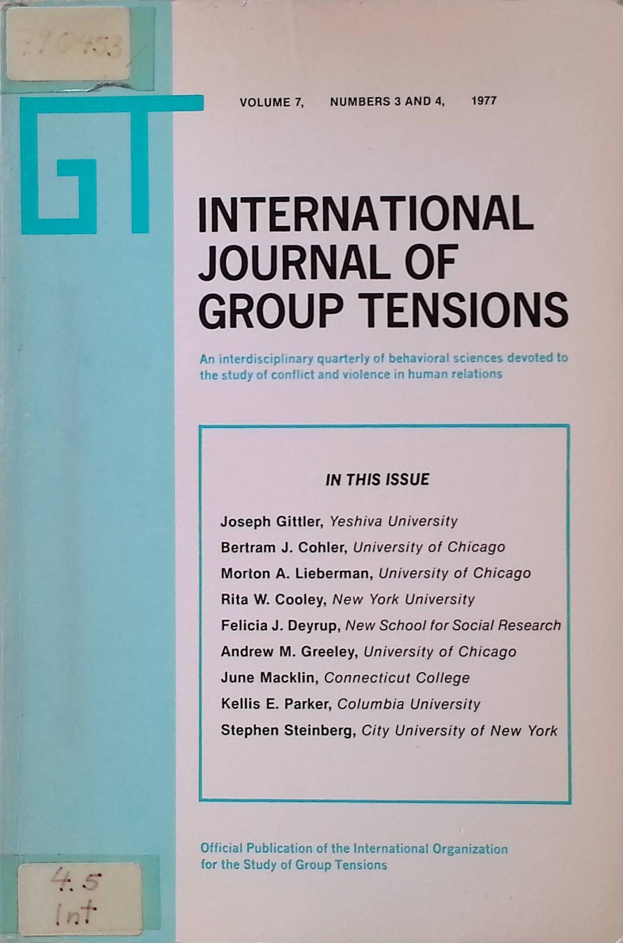 Toward defining an ethnic minority - in: International Journal of Group Tensions, vol. 7, n. 3 and 4