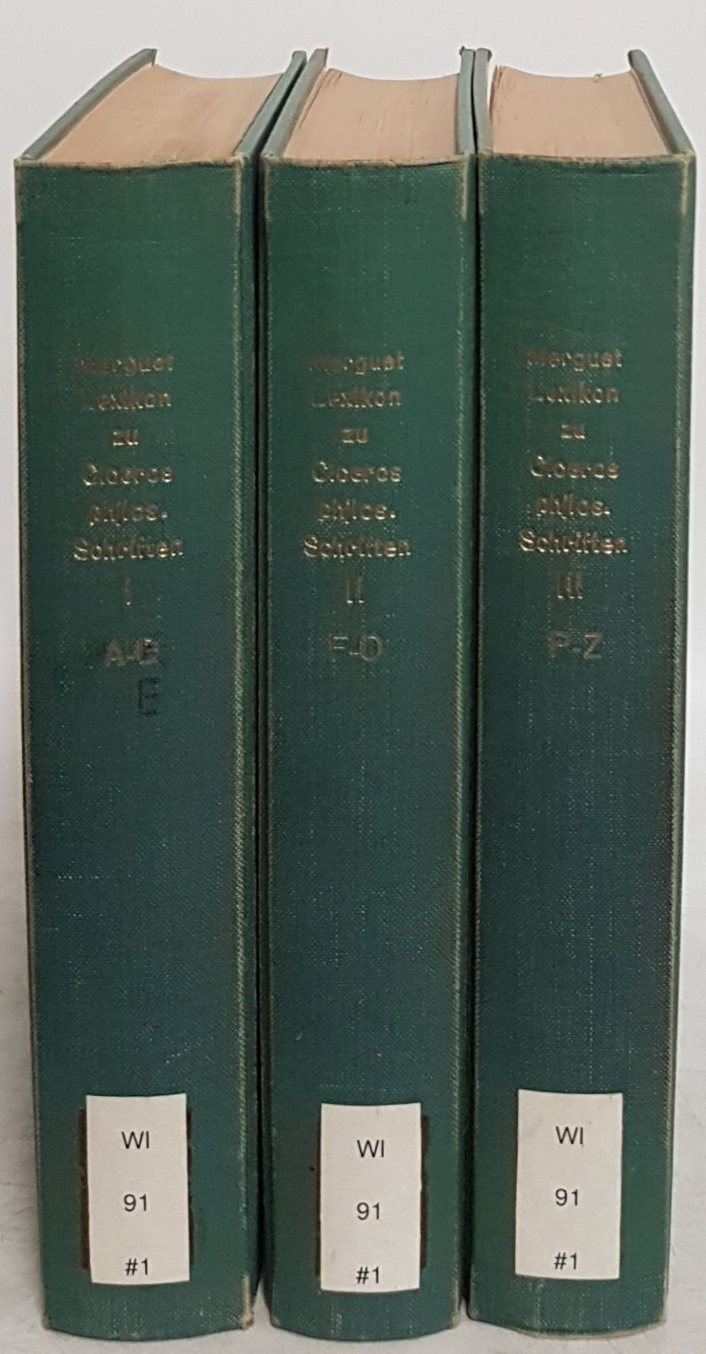 Lexikon zu den philosophischen Schriften Cicero's. Mit Angabe sämtlicher Stellen (3 Bände KOMPLETT)