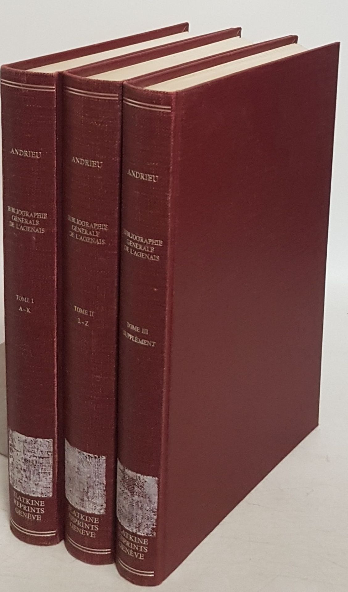 Bibliographie générale de l'Agenais et des Parties du Condomois et du Bazadais (3 tomes/ 3 Bände KOMPLETT) - Repertoire alphabetique de tous les livres, brochures, journaux, etc
