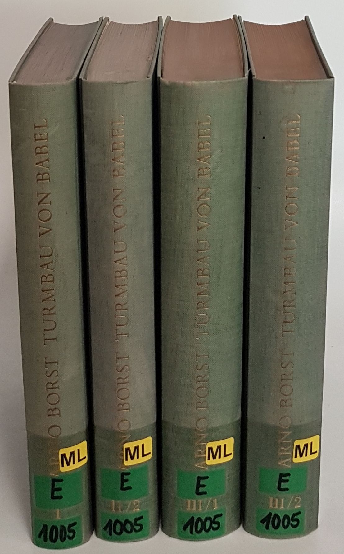 Der Turmbau von Babel. Geschichte der Meinungen über Ursprung und Vielfalt der Sprachen und Völker (KONVOLUT aus 4 Bänden) - Bd.I: Fundamente und Aufbau/ Bd.II,TEIL 2: Ausbau/ Bd.III (in 2 Teilen): Umbau