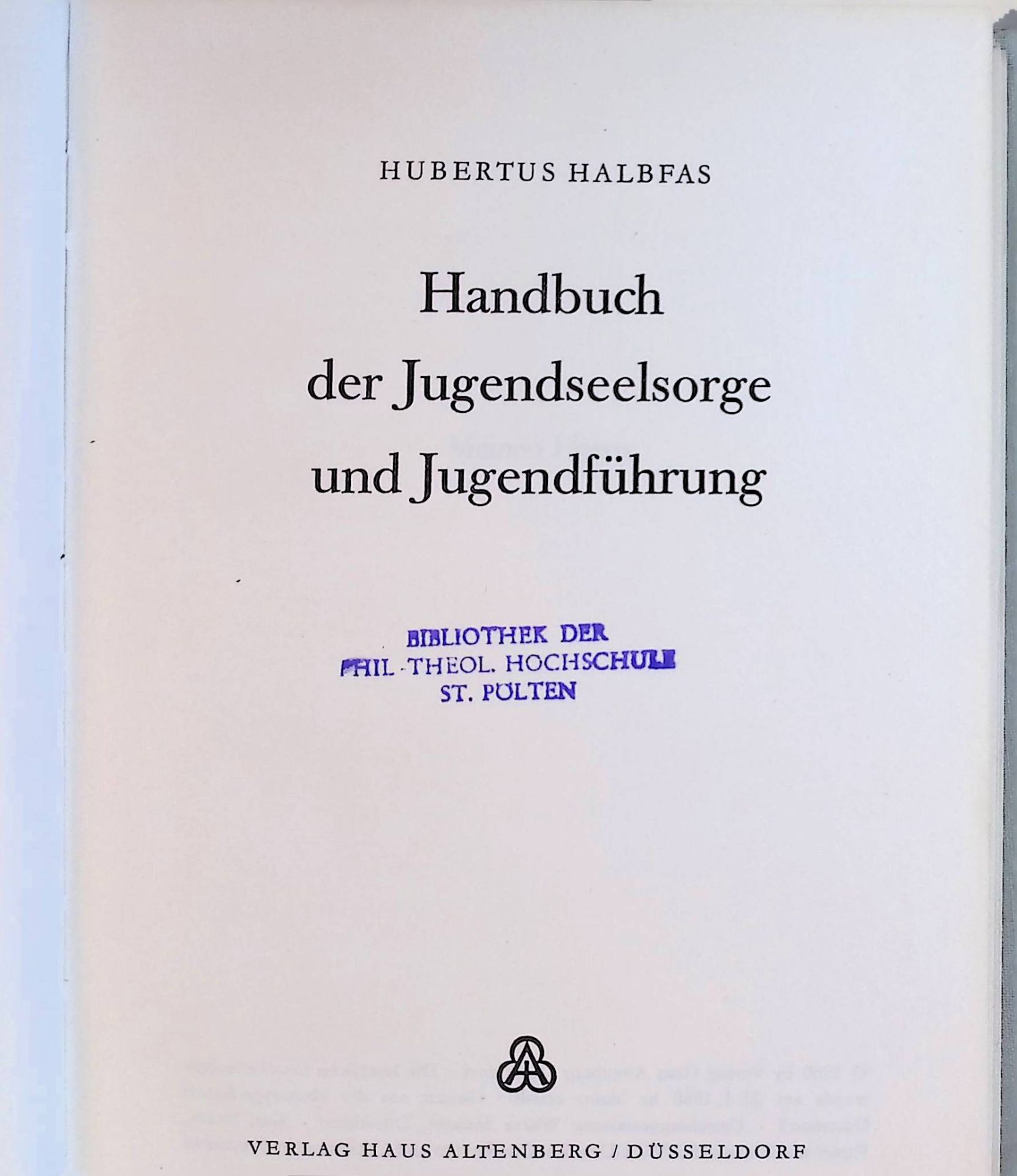Handbuch der Jugendseelsorge und Jugendführung