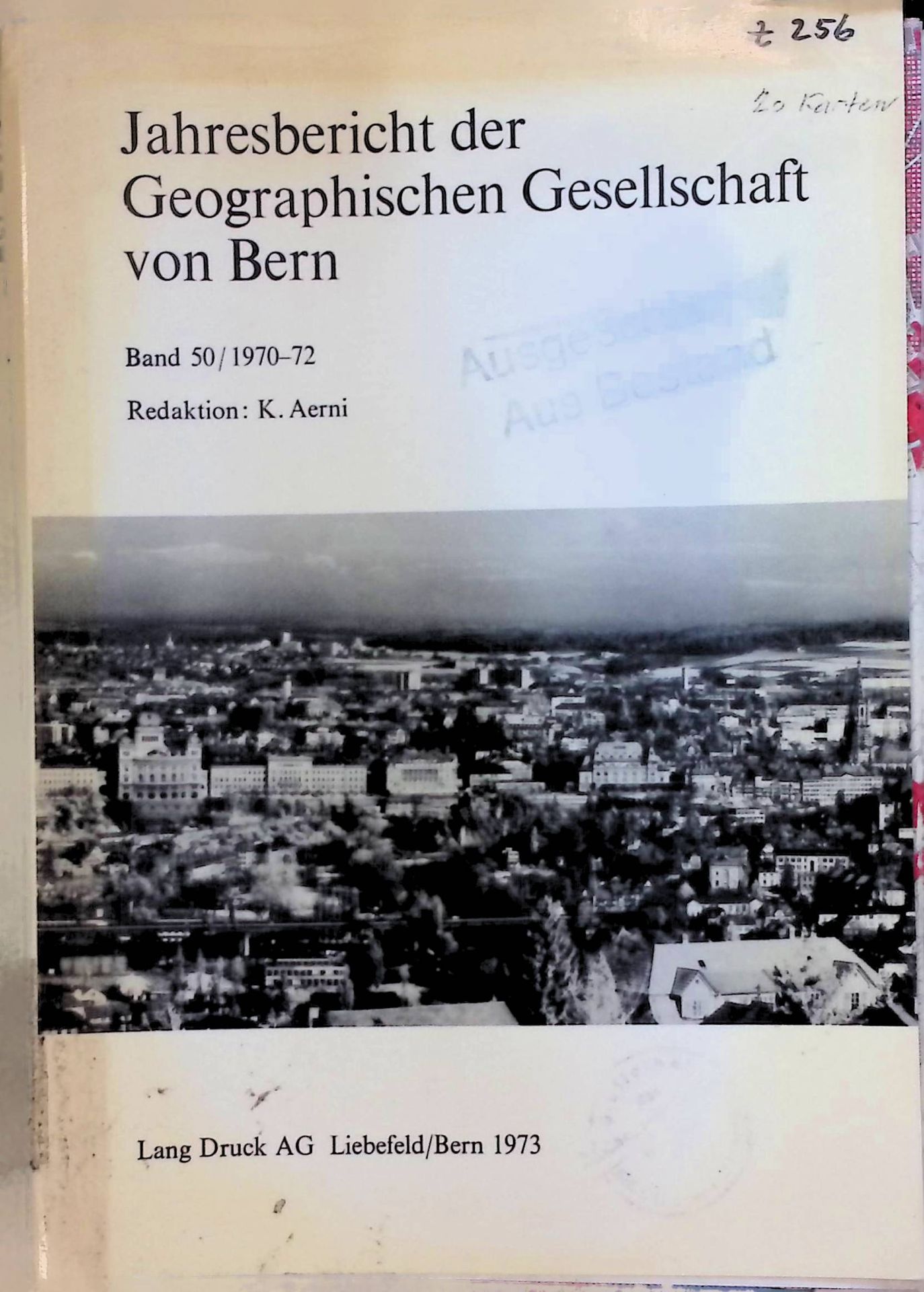Jahresbericht der Geographischen Gesellschaft von Bern. Band 50 / 1970-1972