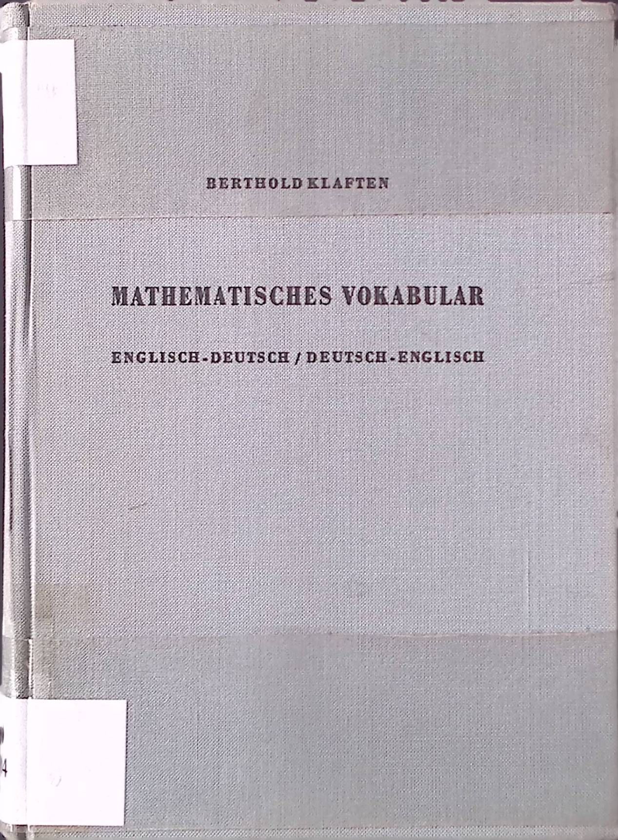 Mathematisches Vokabular. Englisch-Deutsch / Deutsch-Englisch