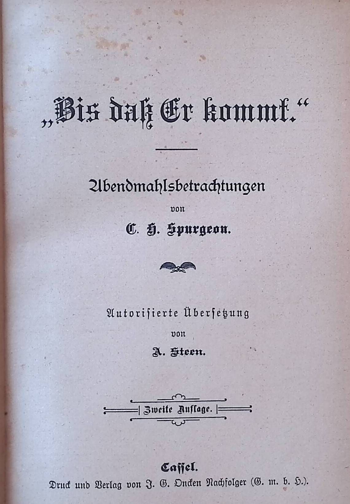 Bis daß Er kommt. Abendmahlsbetrachtungen