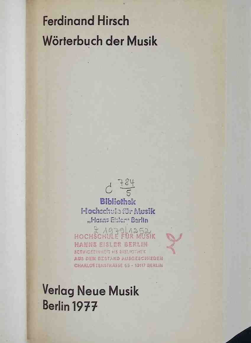Das große Wörterbuch der Musik