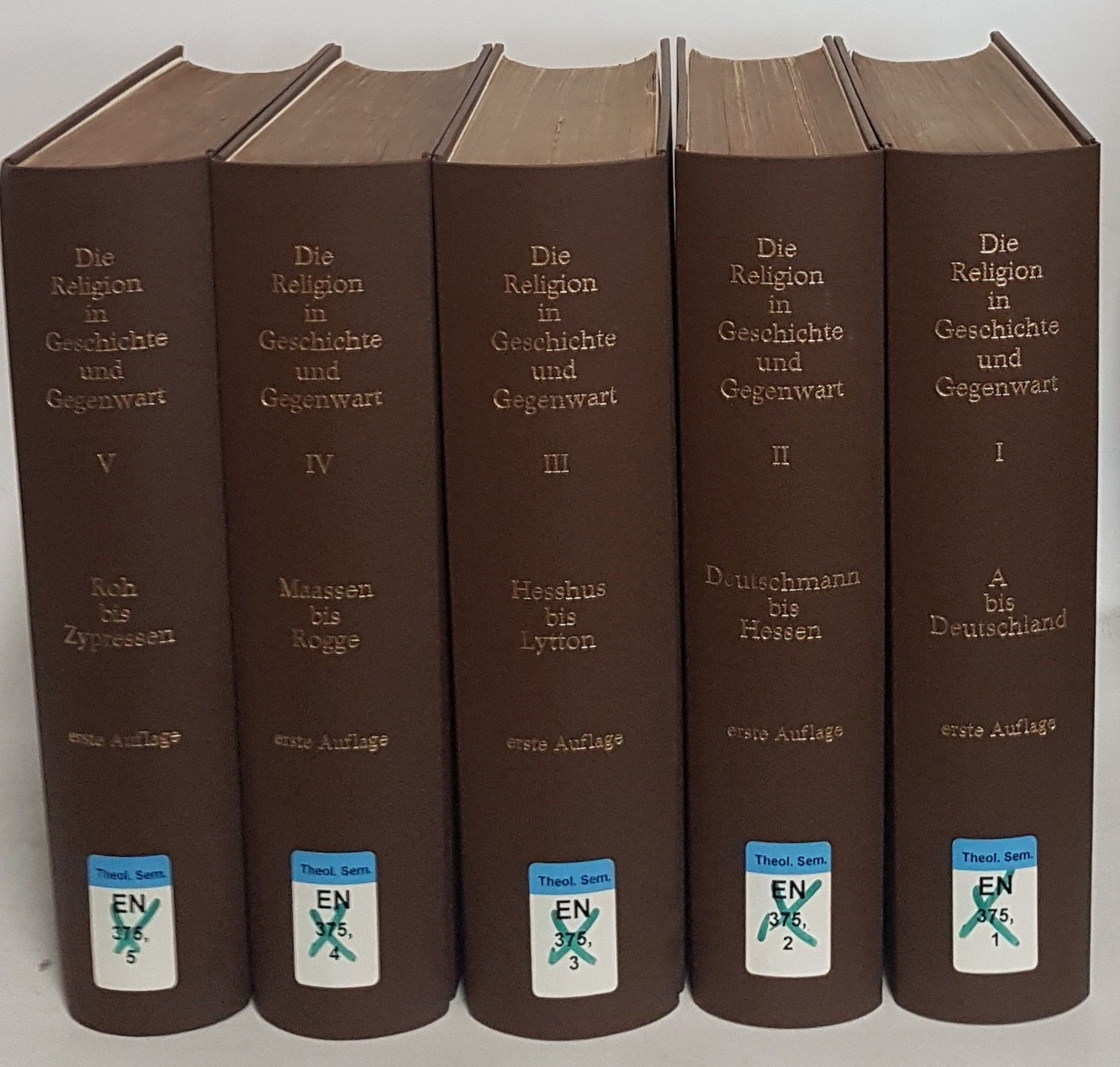 Die Religion in Geschichte und Gegenwart: Handwörterbuch in gemeinverständlicher Darstellung (5 Bände KOMPLETT)