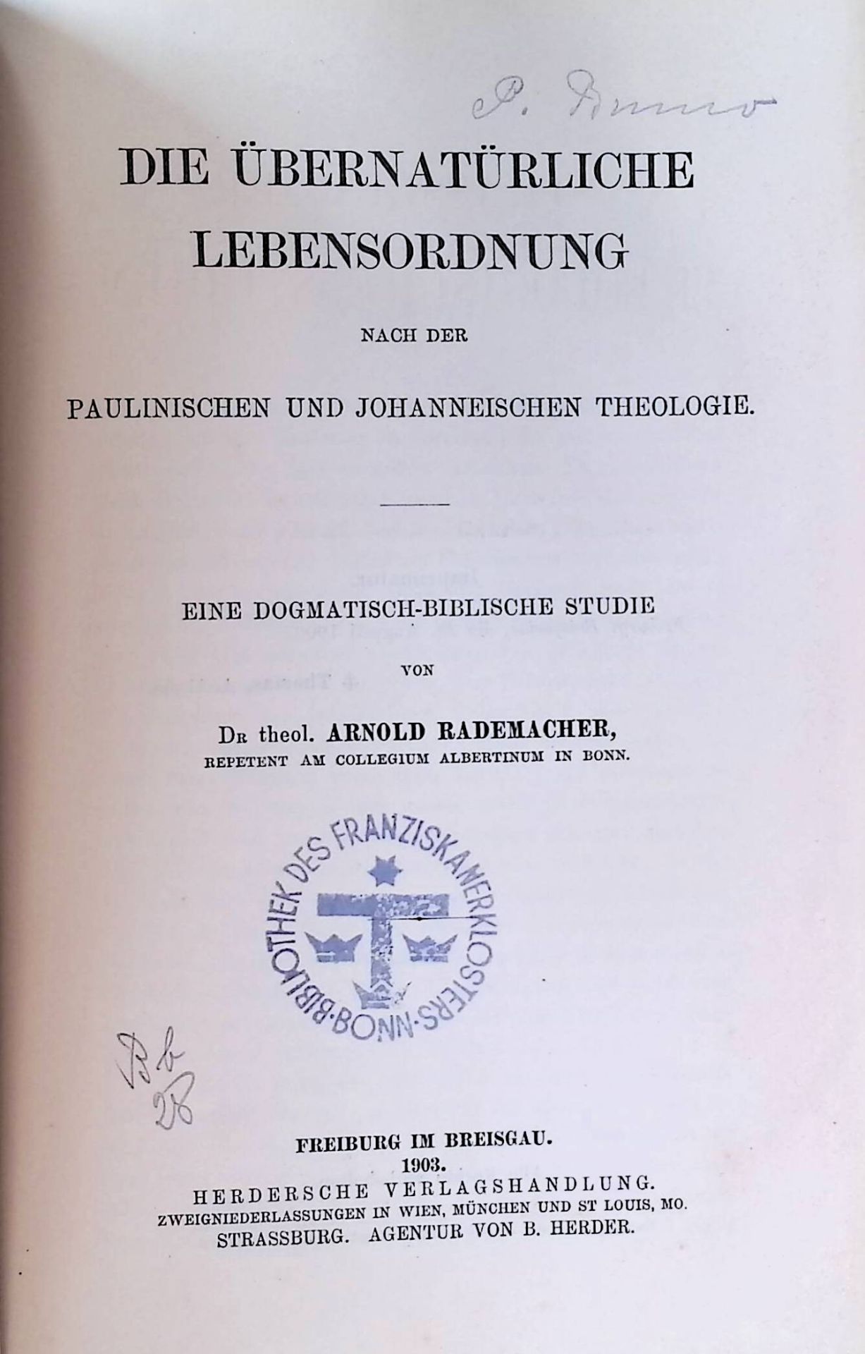 Die übernatürliche Lebensordnung nach der Paulinischen und Johanneischen Theologie : Ein dogmatisch-biblische Studie