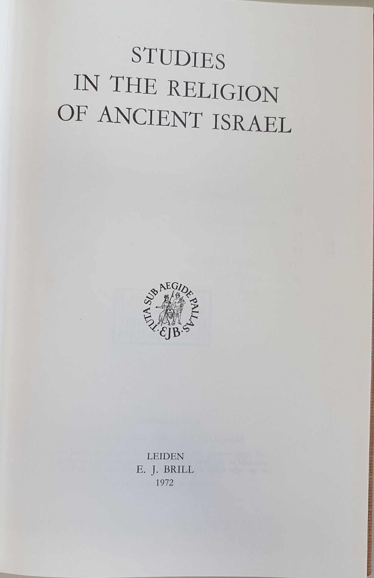 Die Bedeutung der grossen Schriftprophetie für das alttestamentliche Reden von Gott. - in: Studies in the Religion of Ancient Israel