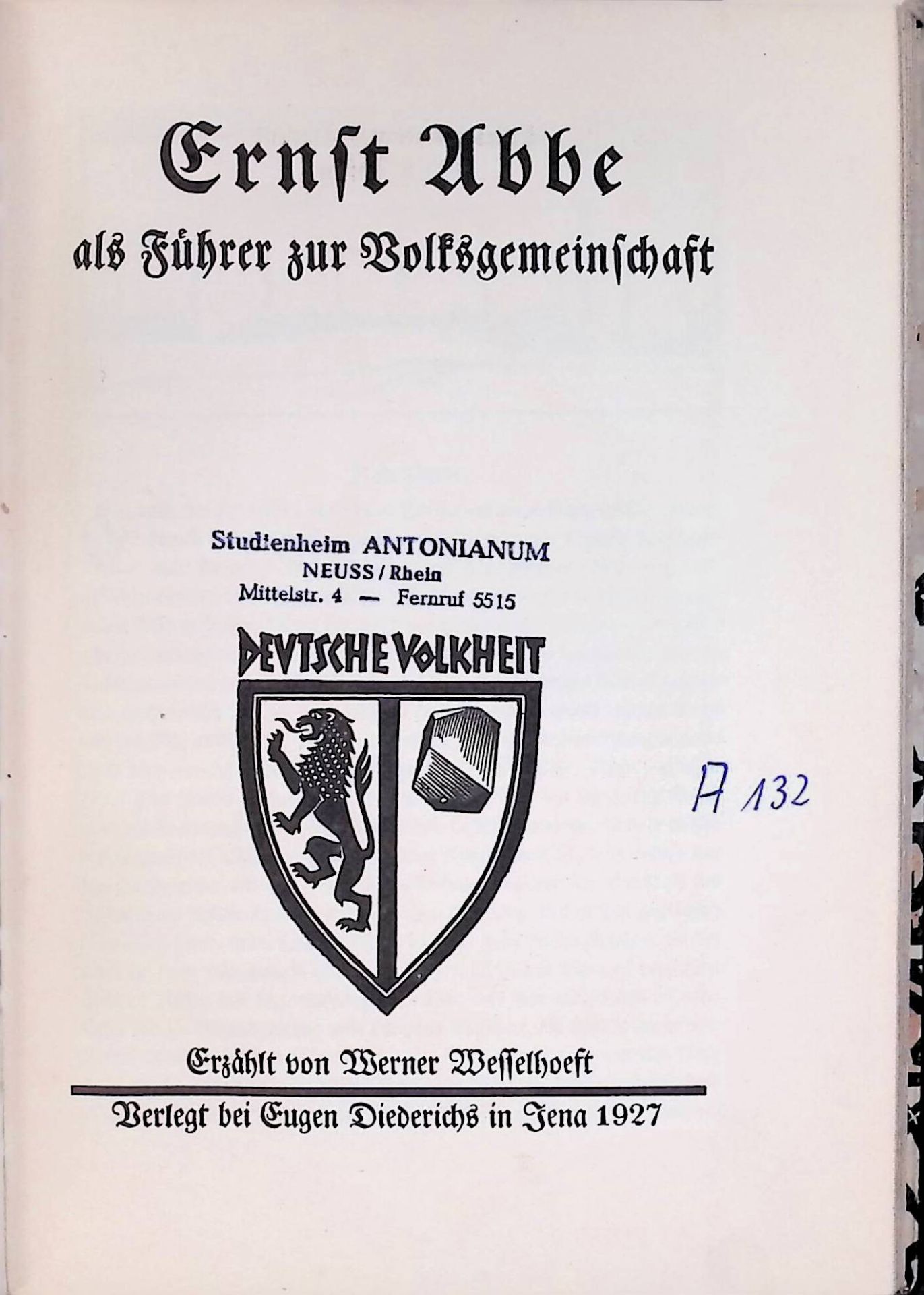 Ernst Abbe als Führer zur Volksgemeinschaft