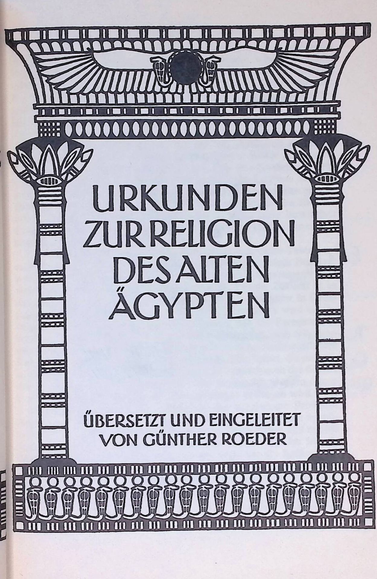 Urkunden zur Religion des alten Ägypten