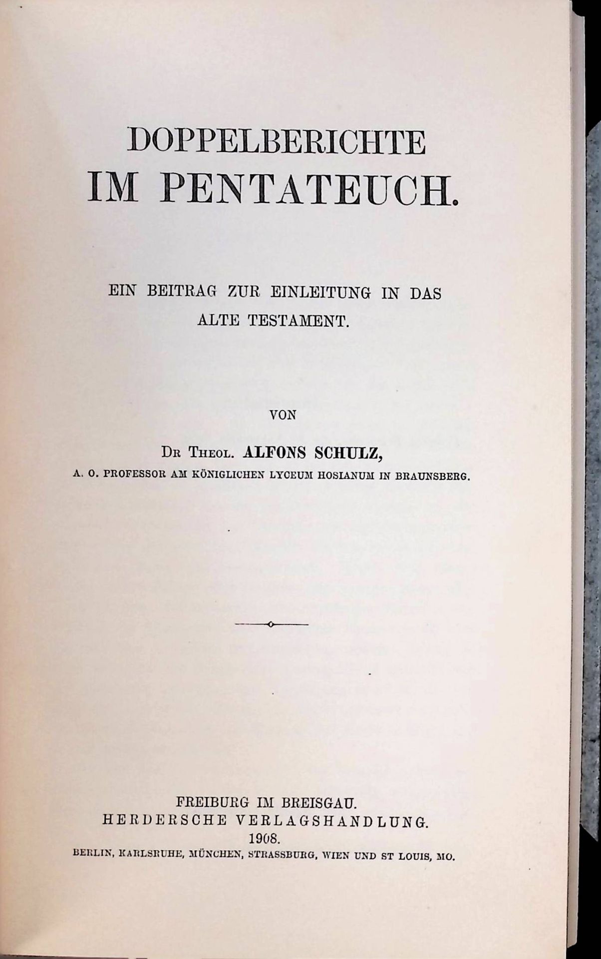 Doppelberichte im Pentateuch : ein Beitrag zur Einleitung in das Alte Testament
