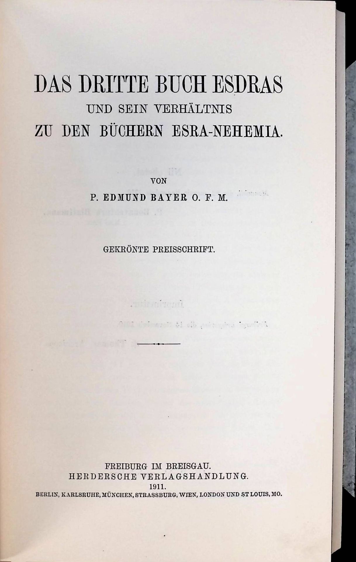 Das dritte Buch Esdras und sein Verhältnis zu den Büchern Esra-Nehemia : Gekrönte Preisschrift