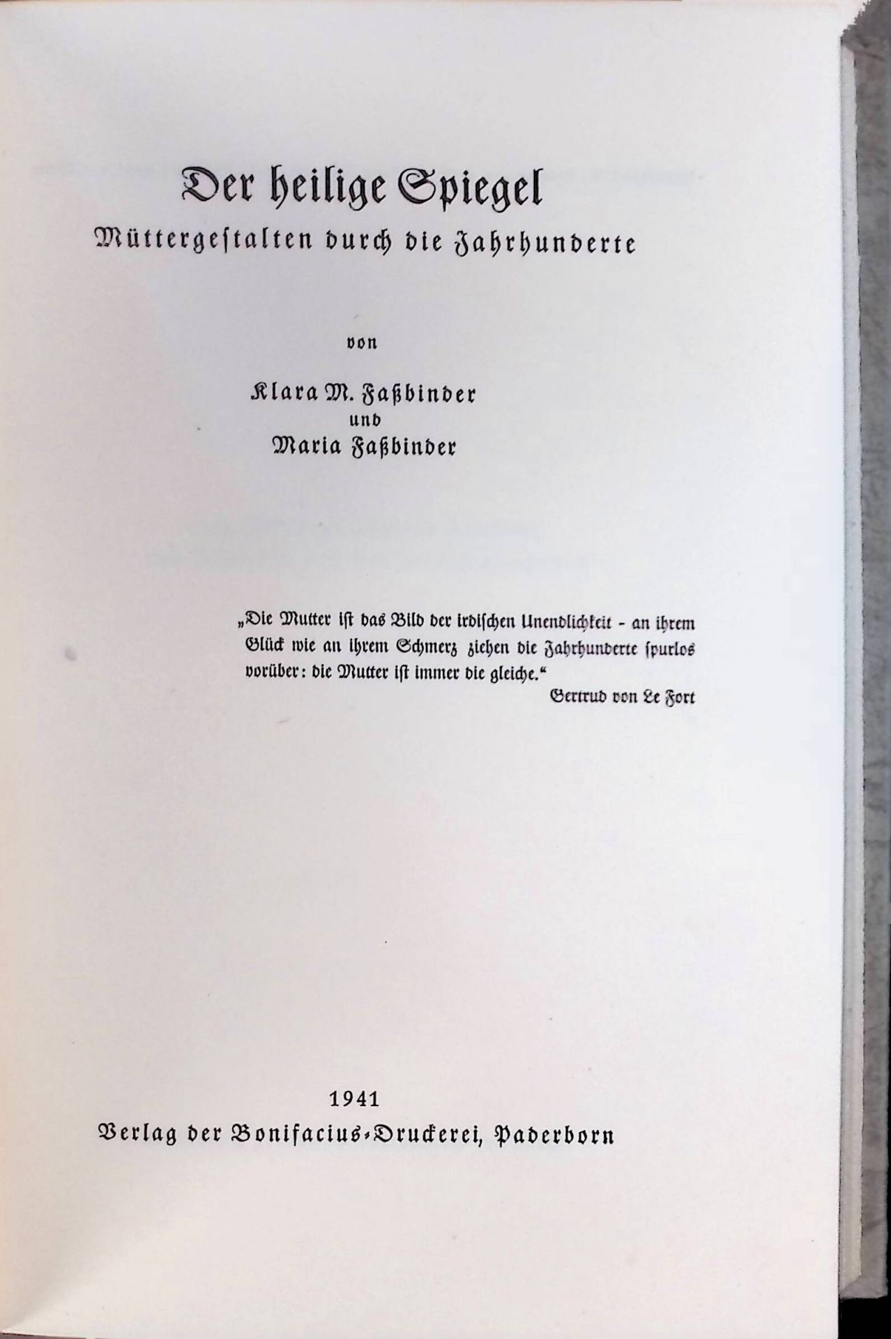 Der heilige Spiegel : Müttergestalten durch die Jahrhunderte