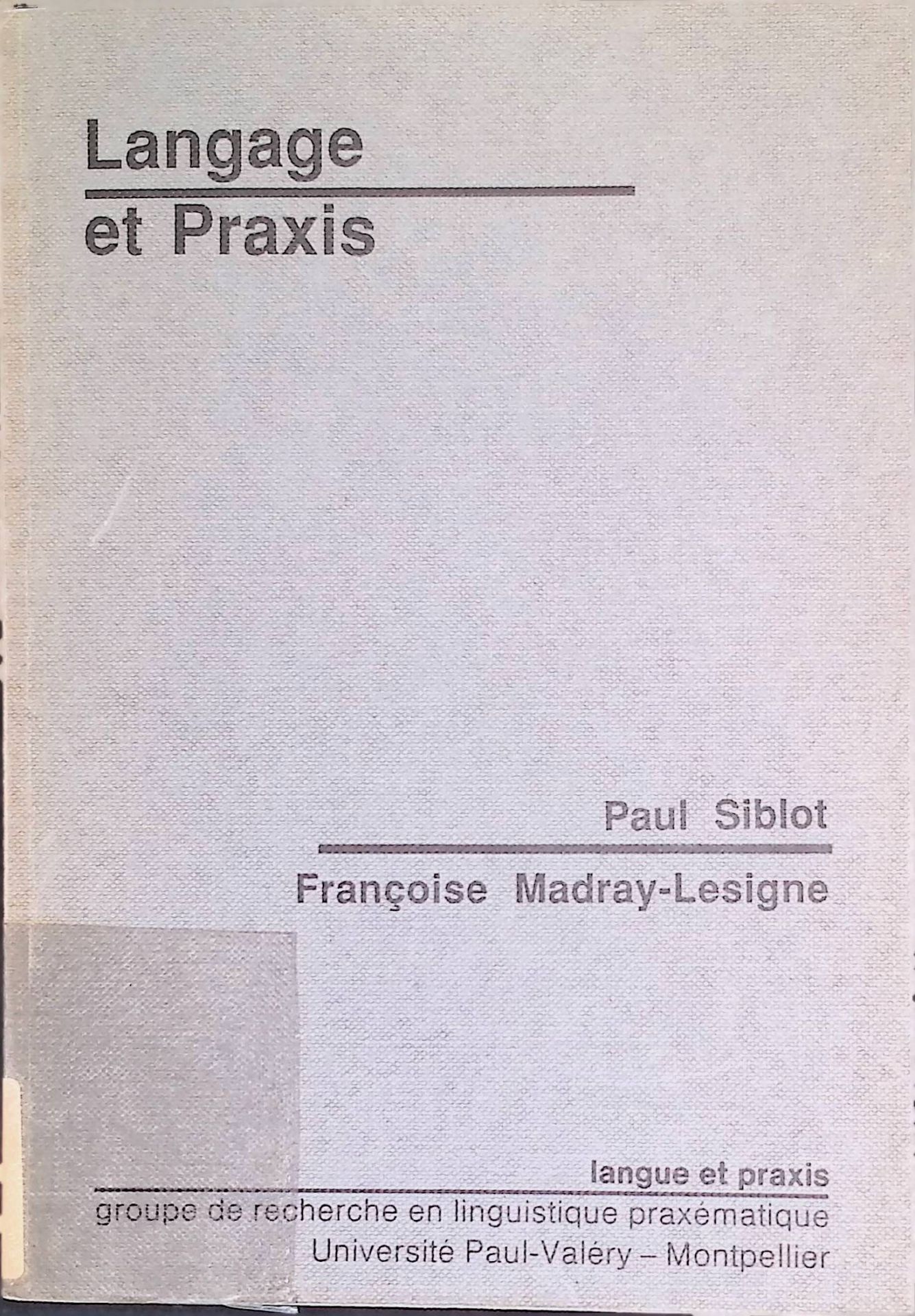 Langage et Praxis