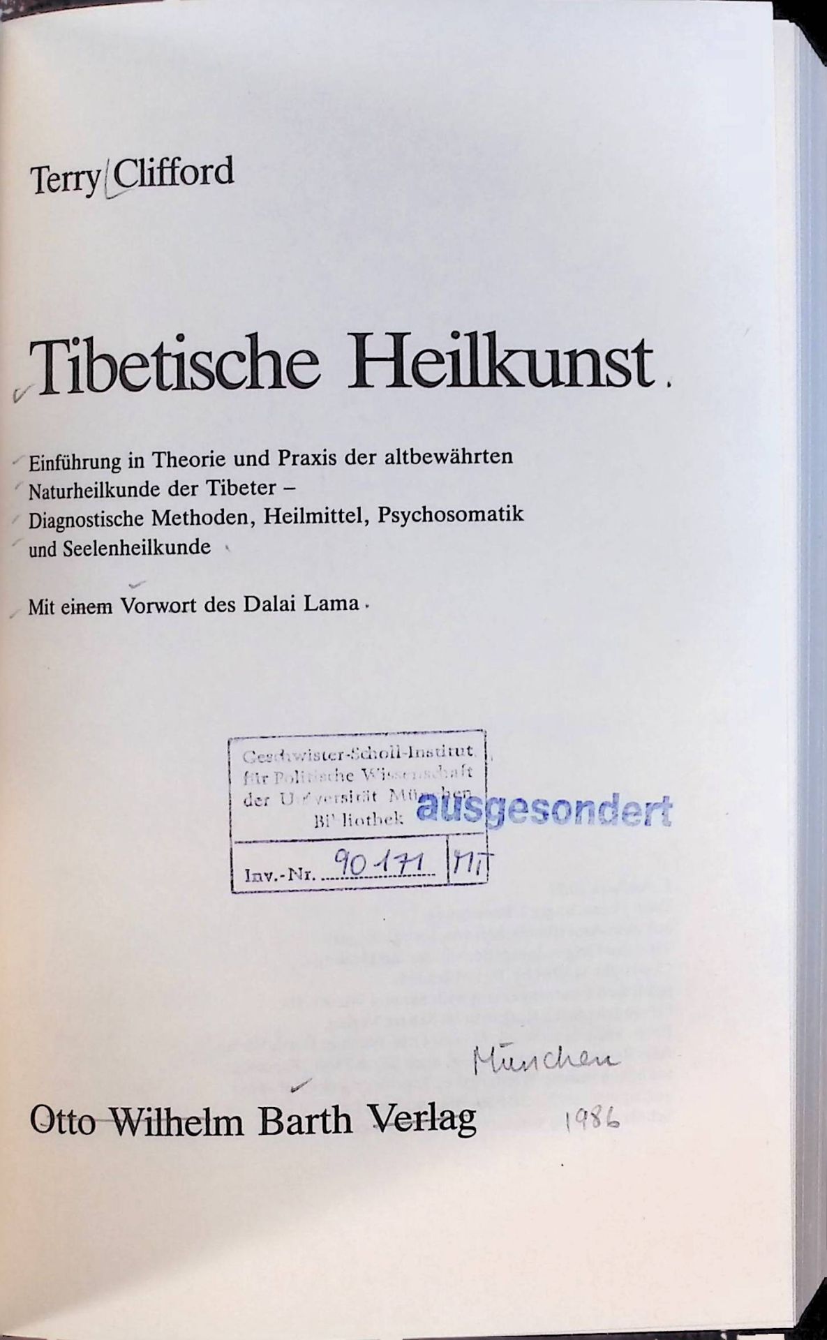 Tibetische Heilkunst : Einführung in Theorie und Praxis der altbewährten Naturheilkunde der Tibeter - diagnost. Methoden, Heilmittel, Psychosomatik u. Seelenheilkunde