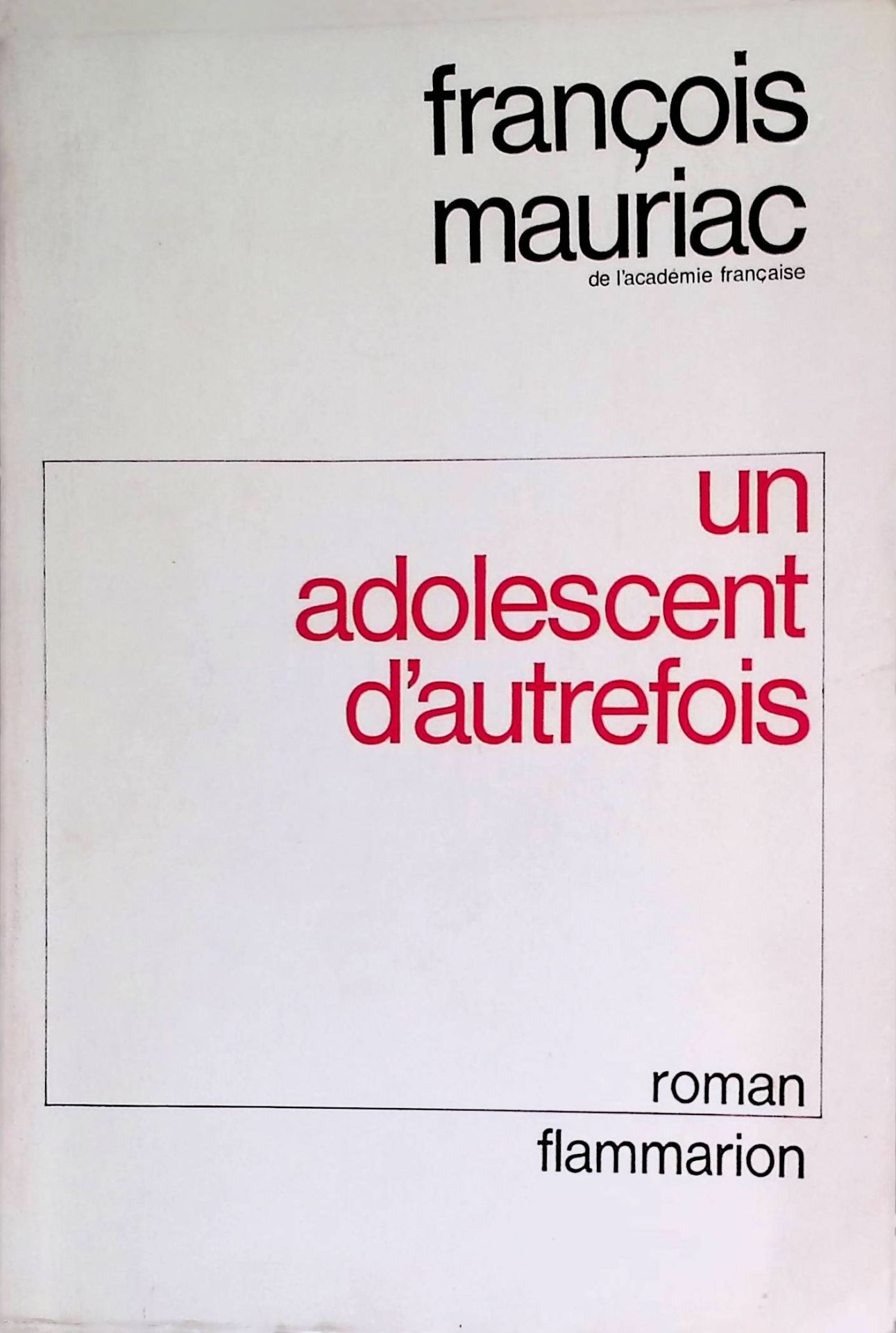Un Adolescent d'autrefois
