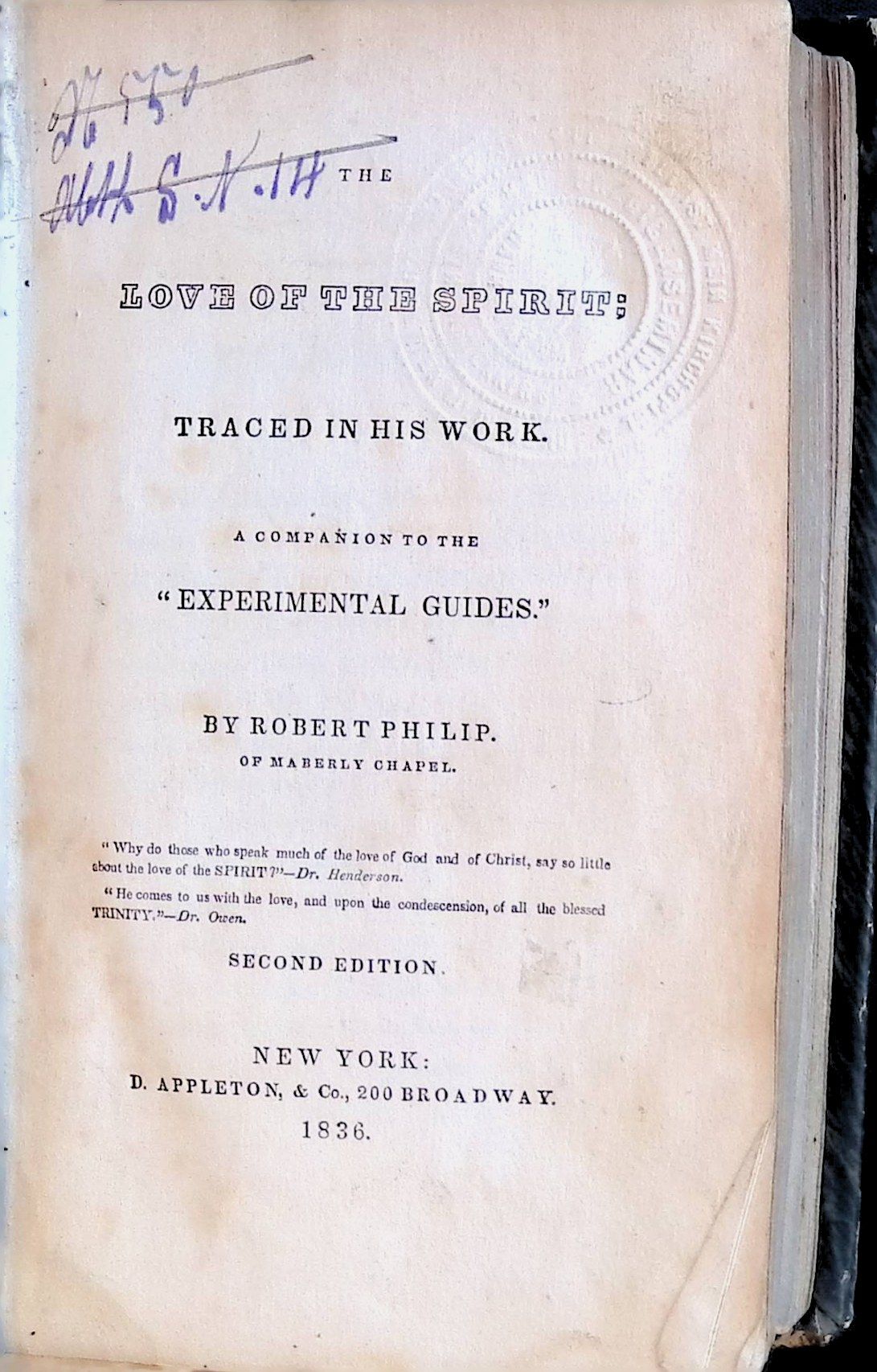 The Love of the Spirit: Traced in His Work. A Companion to the Experimental Guides