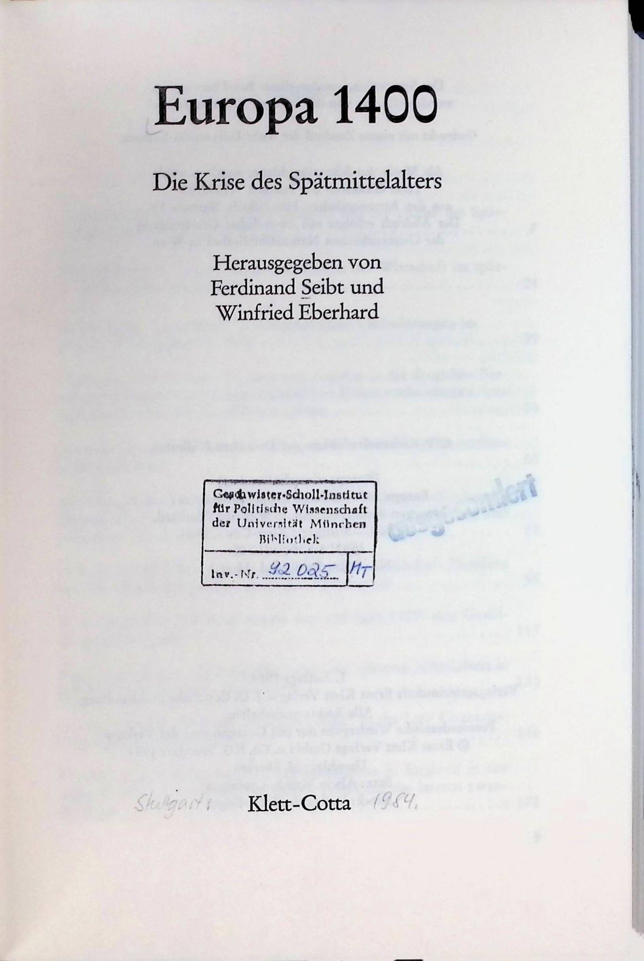 Zu einem neuen Begriff von der Krise des Spätmittelalters - in: Europa 1400 : die Krise des Spätmittelalters