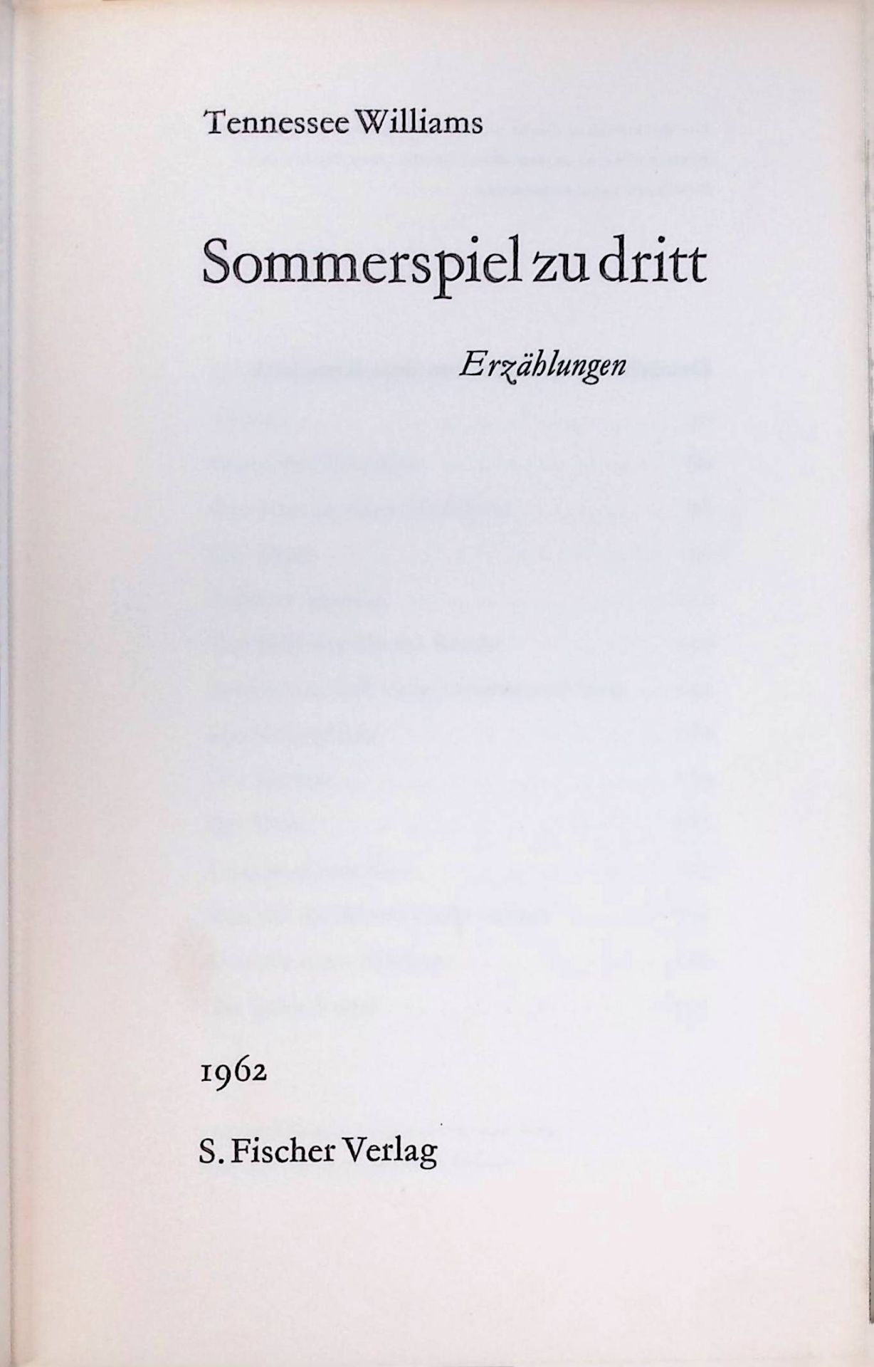 Sommerspiel zu dritt : Erzählungen