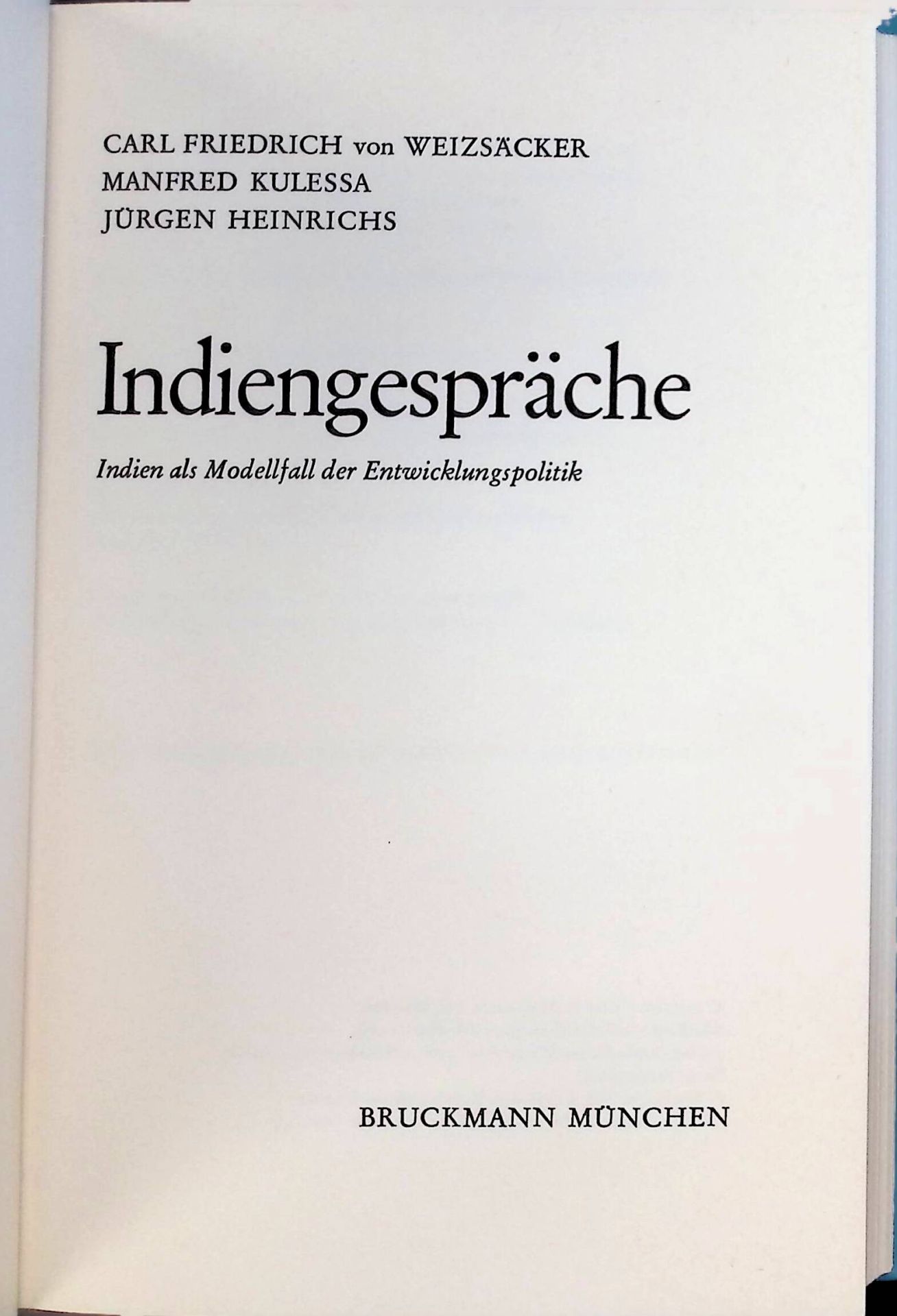 Indiengespräche : Indien als Modellfall der Entwicklungspolitik