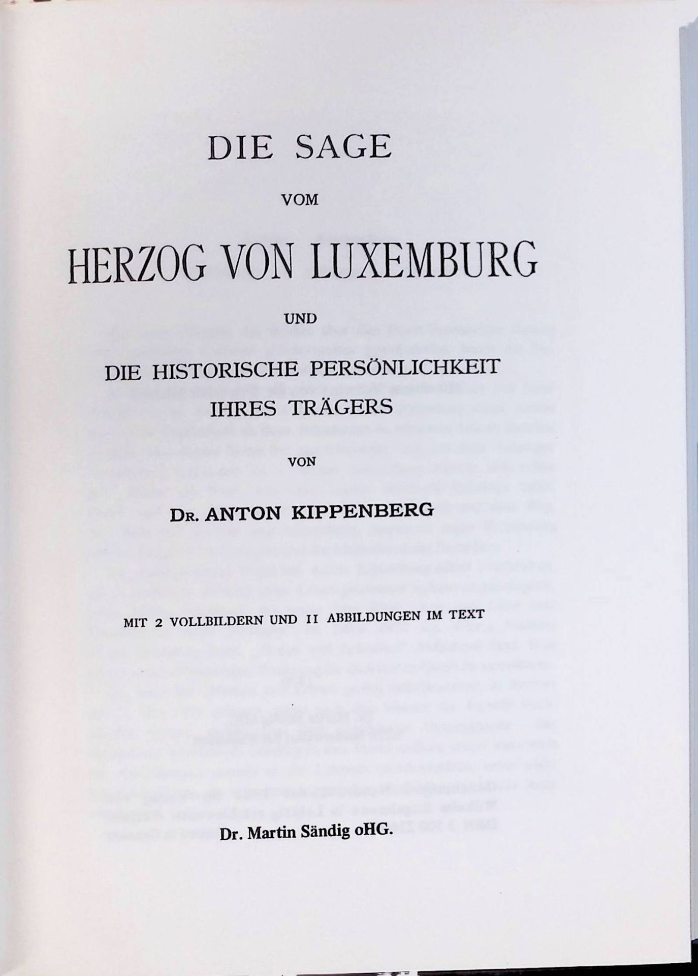 Die Sage vom Herzog von Luxemburg und die historische Persönlichkeit ihres Trägers