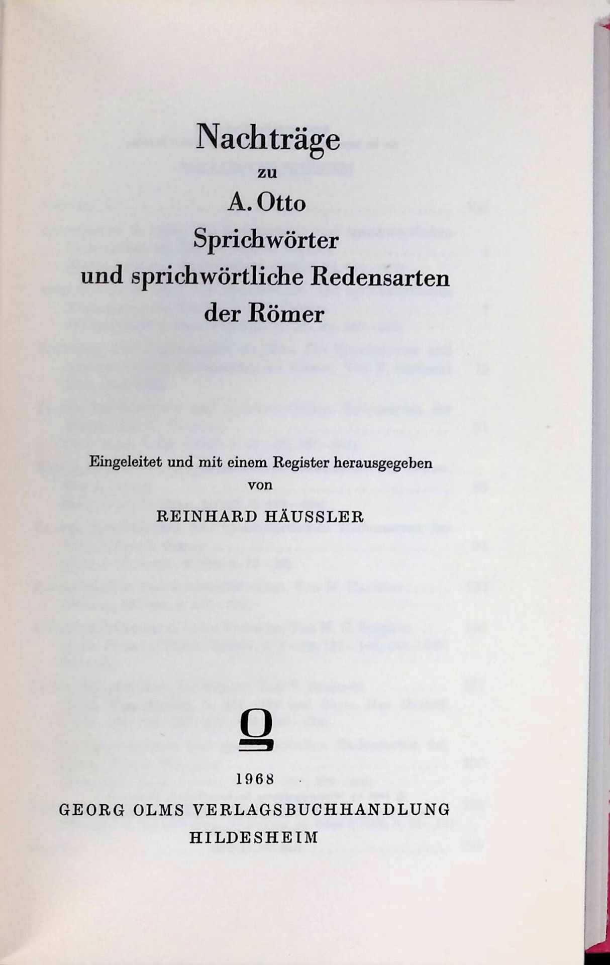Sprichwörter und sprichwörtlichen Redensarten der Römer