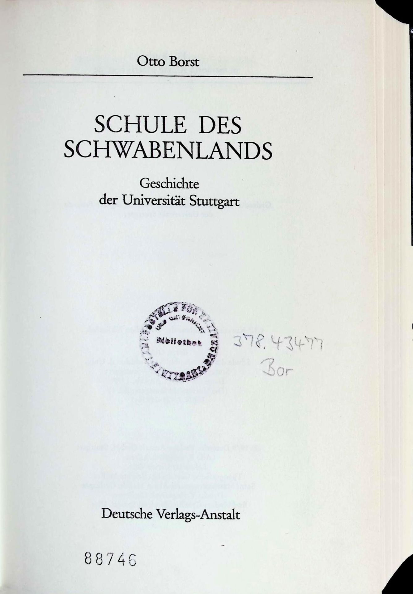 Schule des Schwabenlands : Geschichte d. Univ. Stuttgart